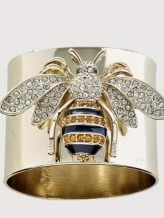 Jewelry - 🐝 Gold Tone Bee Statement Ring with Rhinestone Accents